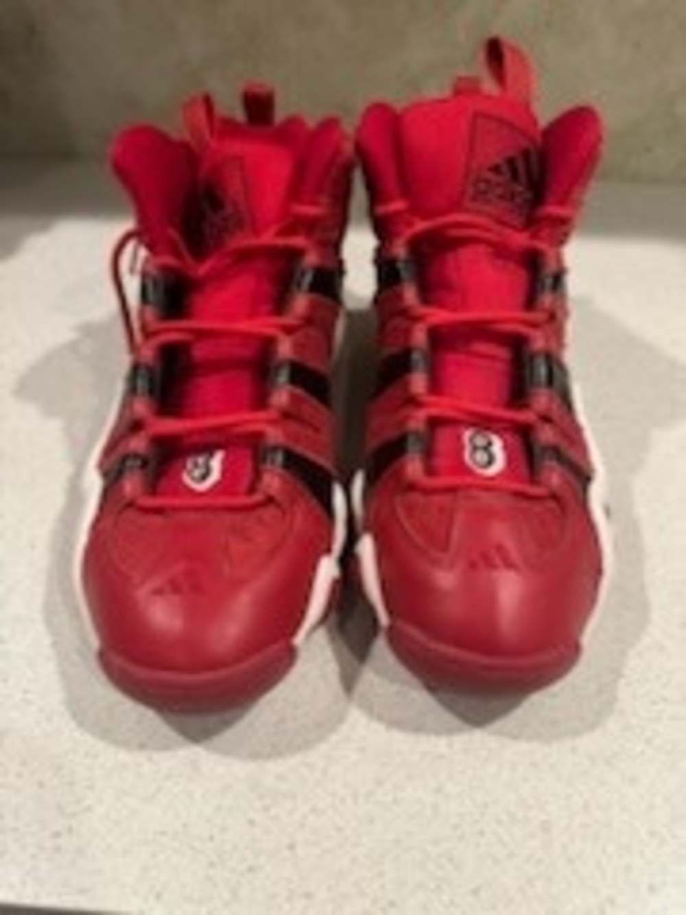 adidas Kids Red and Black High-Top Sneakers